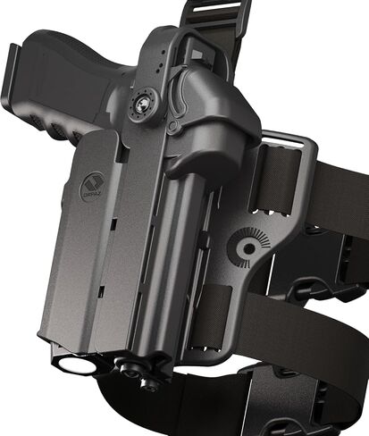 Orpaz T40 Pro G19 Light-Bearing Holster, Level 3 OWB Tactical Holster, Compatible with Glock 19, Fits Medium Pistol Lights, Optics-Ready, Adjustable, w/Added Drop Leg Attachment in Kuwait