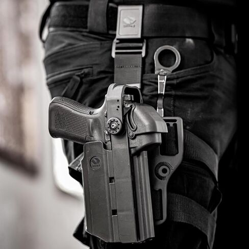 Orpaz T40 Pro G19 Light-Bearing Holster, Level 3 OWB Tactical Holster, Compatible with Glock 19, Fits Medium Pistol Lights, Optics-Ready, Adjustable, w/Added Drop Leg Attachment in Kuwait