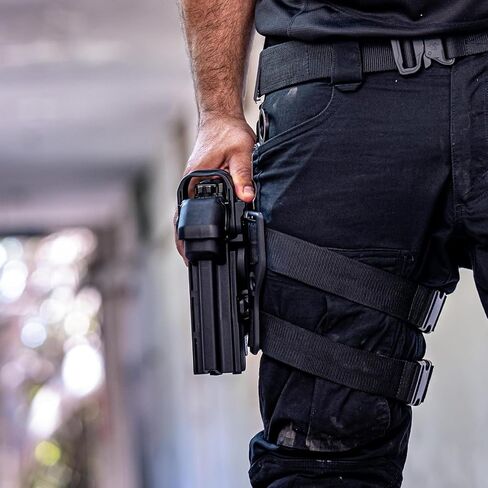 Orpaz T40 Pro G19 Light-Bearing Holster, Level 3 OWB Tactical Holster, Compatible with Glock 19, Fits Medium Pistol Lights, Optics-Ready, Adjustable, w/Added Drop Leg Attachment in Kuwait