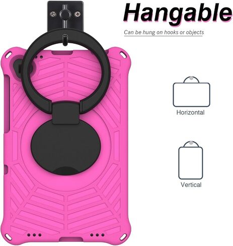 Kids Case for Samsung Galaxy Tab A 10.1 2019 Model(SM-T510/T515), Lightweight Shockproof Protective Cover Handle Kickstand(Rose Red) in Saudi Arabia