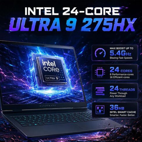 iCarp Customized Laptop Made with Dell Alienware 16X Aurora Gaming AI Laptop 16" WQXGA 240Hz Intel 24-core Ultra 9 275HX 16GB/32GB/64GB DDR5 512GB/1TB/2TB/4TB SSD GeForce RTX 5070 WiFi 7 Win11 Pro in Kuwait