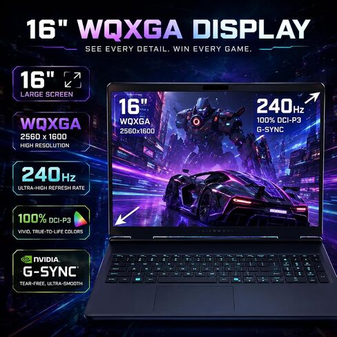 iCarp Customized Laptop Made with Dell Alienware 16X Aurora Gaming AI Laptop 16" WQXGA 240Hz Intel 24-core Ultra 9 275HX 16GB/32GB/64GB DDR5 512GB/1TB/2TB/4TB SSD GeForce RTX 5070 WiFi 7 Win11 Pro in Kuwait