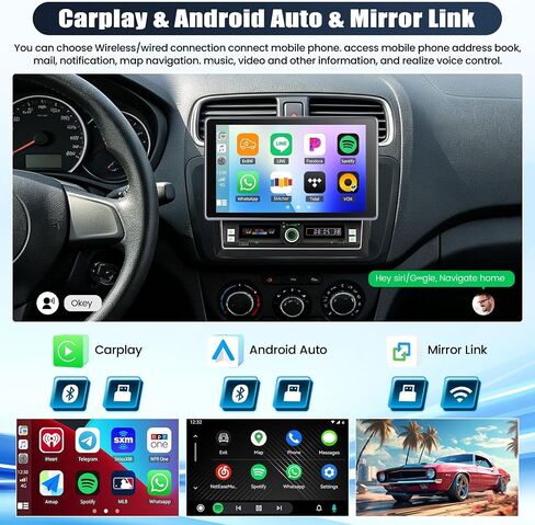 Double Din Touchscreen Car Radio Stereo with Wireless Carplay&Android Auto in Saudi Arabia