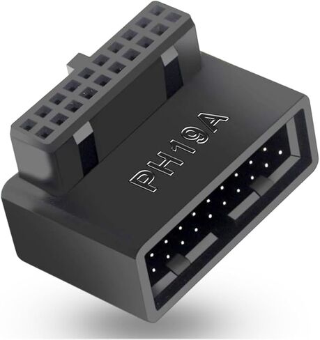 USB 3.0 90 Degree Adapter, 19/20 Pin Up & Down Male to Female Extension L Turn Right Angle Socket, USB 3 Header 90 Degree Extension Adapter in Saudi Arabia