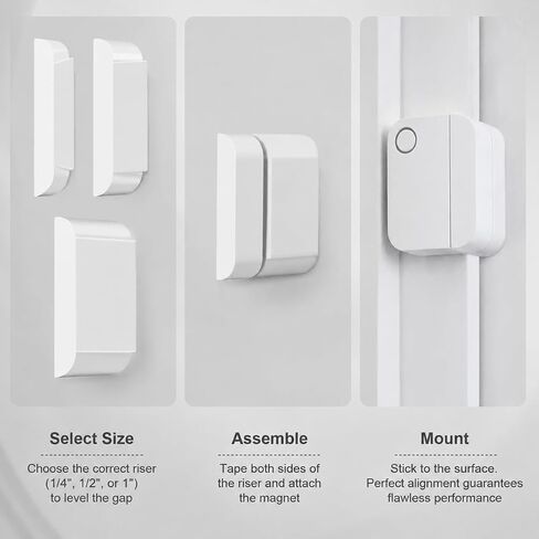 6-Pack Sensor Spacers Compatible with Ring Alarm Contact Sensor – 3 Sizes (1", 1/2", 1/4") with Matching Magnet Adhesive Pads for Precise Alignment – Installation Kit (Device & Magnet Sold Separately) in Saudi Arabia