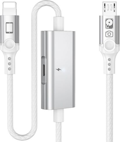 Hard Drive Cable Micro USB to for Lightning MFi-Certified Camera OTG Cord in Saudi Arabia