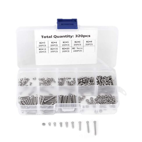 generic 320 Parts M2 Metal Screws Set for Laptop/hard Drive/keyboard/telephone/PC 14 * 8 * M2 in Kuwait