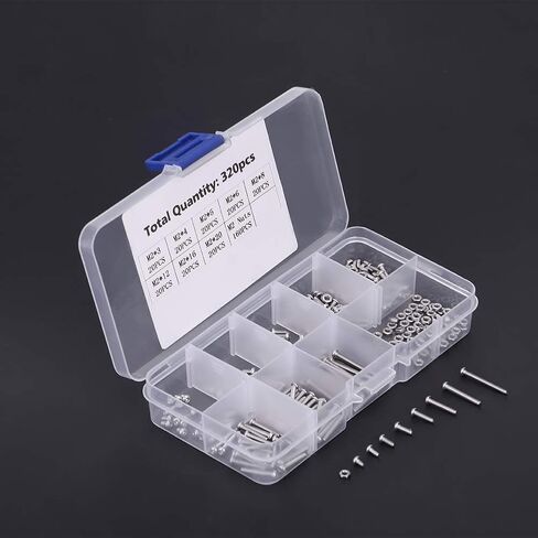 generic 320 Parts M2 Metal Screws Set for Laptop/hard Drive/keyboard/telephone/PC 14 * 8 * M2 in Kuwait