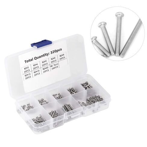 generic 320 Parts M2 Metal Screws Set for Laptop/hard Drive/keyboard/telephone/PC 14 * 8 * M2 in Kuwait