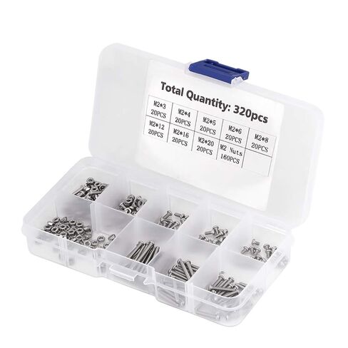 generic 320 Parts M2 Metal Screws Set for Laptop/hard Drive/keyboard/telephone/PC 14 * 8 * M2 in Kuwait