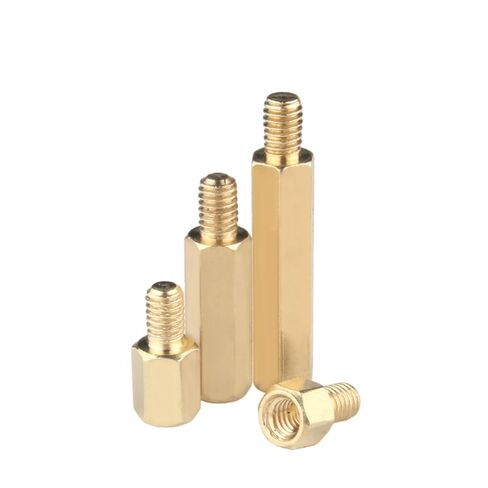 Solid Hexagonal Copper Pillar, Computer Case Screw, Nut, Mainboard Support Pillar, Isolator, Single-Head, M2-M6 Sizes, High Compatibility (M2*7+3 * 50) in Kuwait