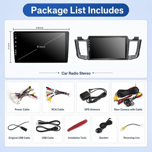 5G-WiFi6 (4Core 64G ROM) Car Radio Stereo for Toyota RAV4 2013-2018,10 inch Touch Screen Head Unit with Wireless Carplay Android Auto GPS Bluetooth SWC FM HD Backup Camera in Saudi Arabia