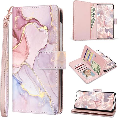 Fingic for Samsung Galaxy S25/ Galaxy S24 Wallet Case Card Holder Kickstand in Kuwait