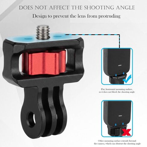 Niewalda Aluminum 1/4" Tripod Mount Adapter for GoPro, 360° Anti-Slip Lock in Saudi Arabia