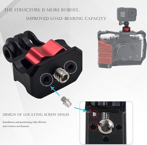 Niewalda Aluminum 1/4" Tripod Mount Adapter for GoPro, 360° Anti-Slip Lock in Saudi Arabia