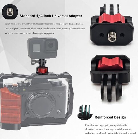 Niewalda Aluminum 1/4" Tripod Mount Adapter for GoPro, 360° Anti-Slip Lock in Saudi Arabia
