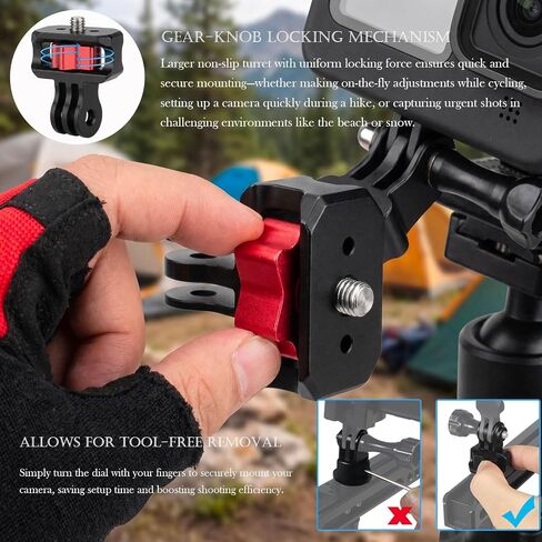 Niewalda Aluminum 1/4" Tripod Mount Adapter for GoPro, 360° Anti-Slip Lock in Saudi Arabia
