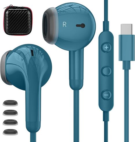 USB C Wired Earbuds with Mic Volume Control for iPhone 18 Pro Max 17 16 15 in Saudi Arabia