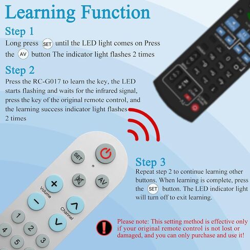 Learning Big Button Universal TV Remote for Elderly/Seniors/Olders(Original Remote Required), with Backlit in Kuwait