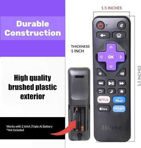 [3-Pack] Anderic RRLF26 (No Programming Needed) Replacement Remote Control for Most Roku TVs Such as ONN, Hisense, Philips, TCL, Hiro in Saudi Arabia