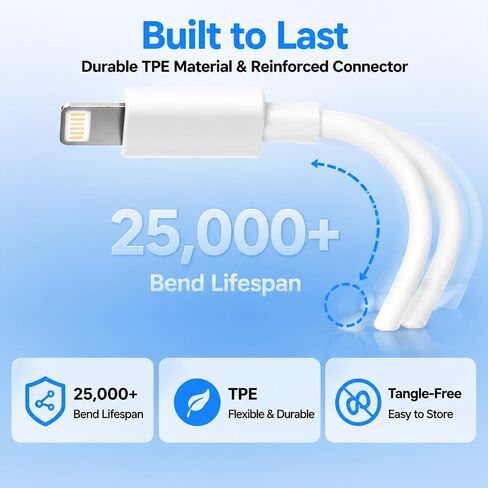 20ft USB C to Lightning Cable for iPhone, 20W Fast Charger Cord 2 Pack in Saudi Arabia