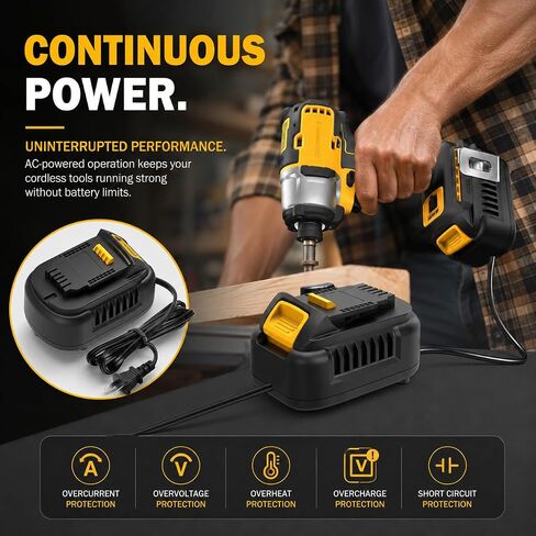 110V to 20V DC Converter,Power Source Option for Dewalt 18V-20V Cordless Tools,AC to DC Converter 500W,120V to 20V Power Supply, AC Plug Transformer Adapter in Saudi Arabia