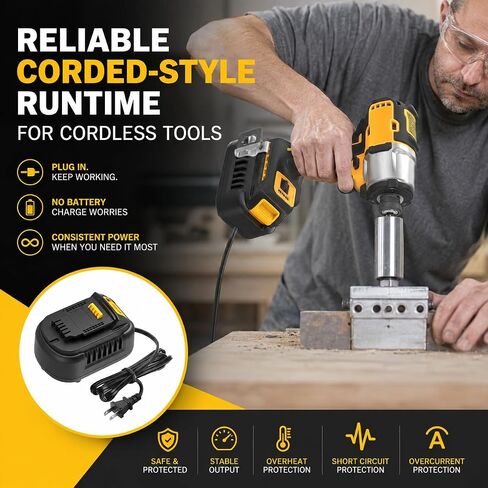 110V to 20V DC Converter,Power Source Option for Dewalt 18V-20V Cordless Tools,AC to DC Converter 500W,120V to 20V Power Supply, AC Plug Transformer Adapter in Saudi Arabia