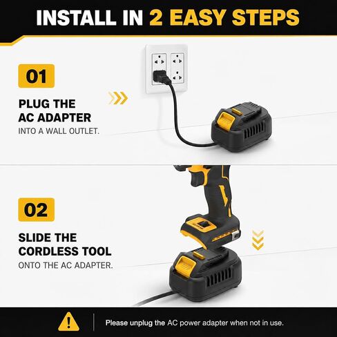 110V to 20V DC Converter,Power Source Option for Dewalt 18V-20V Cordless Tools,AC to DC Converter 500W,120V to 20V Power Supply, AC Plug Transformer Adapter in Saudi Arabia