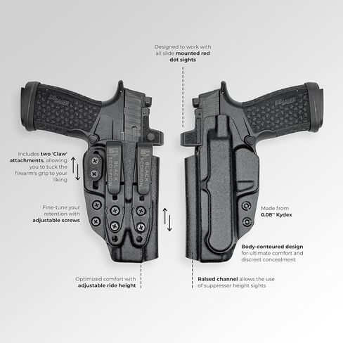 حافظة Black Scorpion Outdoor Gear AIWB بمشبك مزدوج X تناسب Canik TTI Combat w/TLR-7X in Kuwait