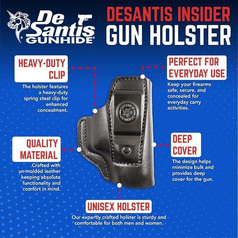 Desantis Insider Holster - Fits Glock 26, 27, 33 & More - Right Hand, Black in Saudi Arabia