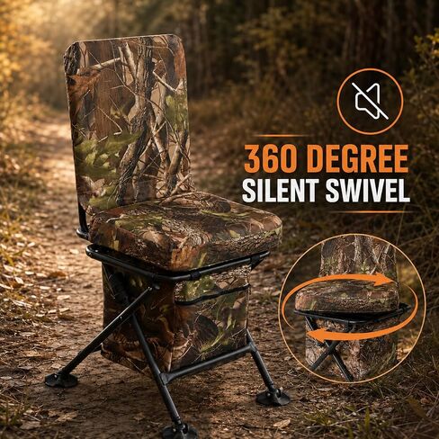 FUNHORUN Hunting Chair with Storage Bag, 360 Degree Swivel Hunting Seat in Saudi Arabia
