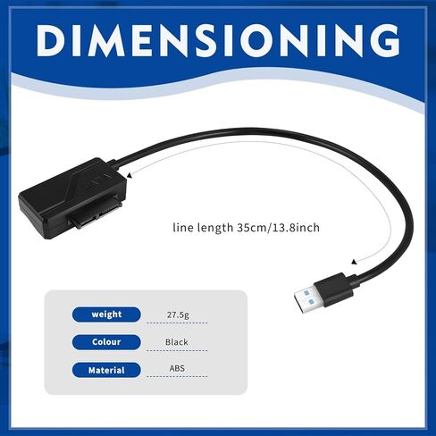 SATA Laptop CD/DVD Adapter Cable USB 2.0 to SATA II 7+6 13-Pin in Saudi Arabia