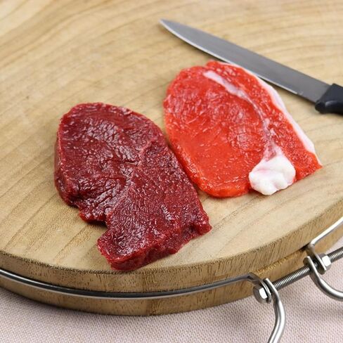 Meat Slice Prop Realistic Artificial Meat Display Model Fake Beef Cut PVC Food Suitable for Butcher Shops Supermarket showcases Restaurant Photography, Pork Slice, 12cm X 8cm X 2cm, 68g in Saudi Arabia