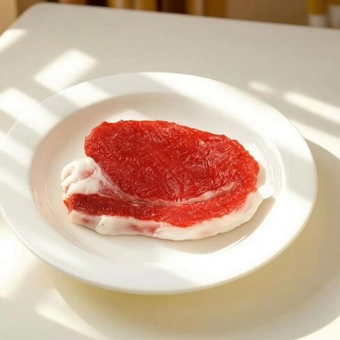 Meat Slice Prop Realistic Artificial Meat Display Model Fake Beef Cut PVC Food Suitable for Butcher Shops Supermarket showcases Restaurant Photography, Pork Slice, 12cm X 8cm X 2cm, 68g in Saudi Arabia