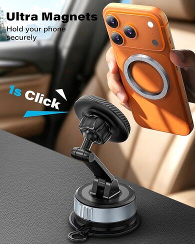 OQTIQ Magnetic Phone Holder for Car, Suction Cup Phone Mount for MagSafe in Saudi Arabia