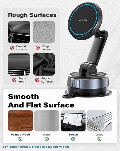 OQTIQ Magnetic Phone Holder for Car, Suction Cup Phone Mount for MagSafe in Saudi Arabia