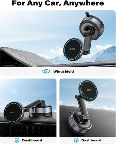 OQTIQ Magnetic Phone Holder for Car, Suction Cup Phone Mount for MagSafe in Saudi Arabia