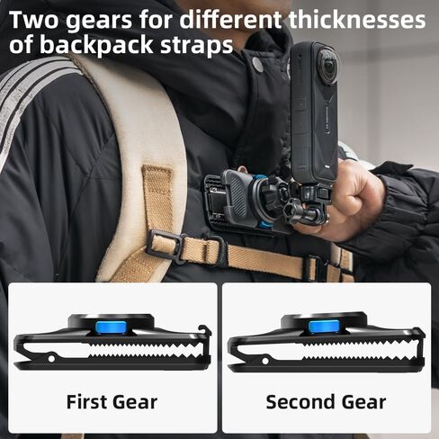 360° Rotation Magnetic Backpack Clip Mount, Quick Release Shoulder Strap Clip Holder Compatible with Insta360 X5/X4/X3 and Other Action Camera in Kuwait
