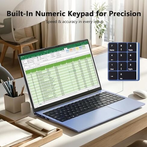 15.6" IPS FHD-Laptop, 16GB RAM 512GB SSD AMD Ryzen 5(Beat i5-1135G7, Up to 3.7GHz) Student Computer with 1 Years Warranty, Radeon Vega 8 Graphics, 65W Fast Charging, Privacy Shutter, Numpad, Win 11 in Saudi Arabia
