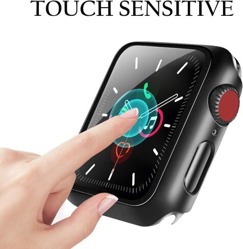 YMHML Compatible with Apple Watch 42mm Series 3/2/1 Case with Built-in Tempered Glass Screen Protector, Thin Guard Bumper Full Coverage Hard Cover for iWatch Accessories in Saudi Arabia