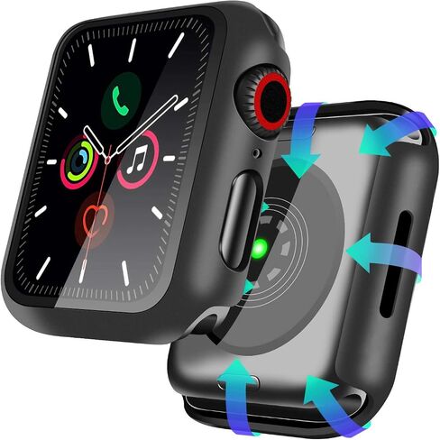 YMHML Compatible with Apple Watch 42mm Series 3/2/1 Case with Built-in Tempered Glass Screen Protector, Thin Guard Bumper Full Coverage Hard Cover for iWatch Accessories in Saudi Arabia