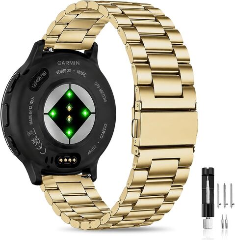 HSWAI 22mm Metal Strap Compatible with Garmin Venu 2 /Venu 3/Vivoactive 4/Venu 4 45mm Watch Band, Quick Release Stainless Steel Bracelet for Forerunner 570-47mm/265/255/255 Music Women Men in Saudi Arabia