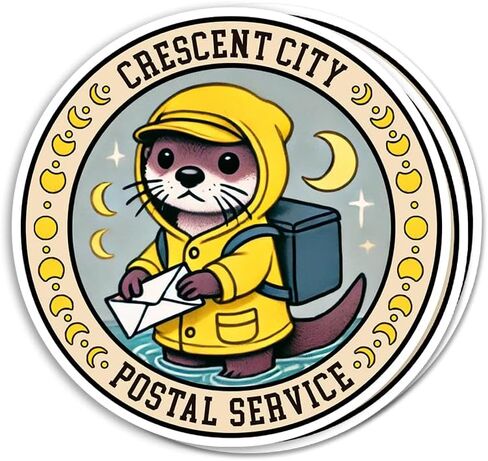 (3 قطع) ملصق Crescent City Postal Sjm - شعار بريد Crescent City - ملصق قضاعة لطيف - تصميم خدمة بريد Crescent City المضحك - هدية فريدة لمحبي الحيوانات والمتحمسين في الهواء الطلق in Kuwait