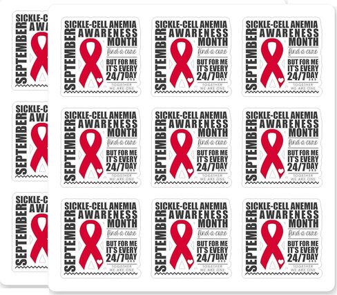 Sickle Cell Awareness Month Scrapbook Stickers 50 Pack 1 Inch in Saudi Arabia