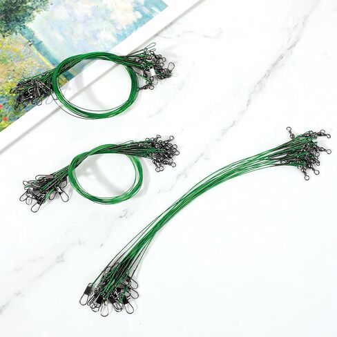 60 Pcs 8in/10in/12in Fishing Leaders with Swivels and Snaps in Saudi Arabia