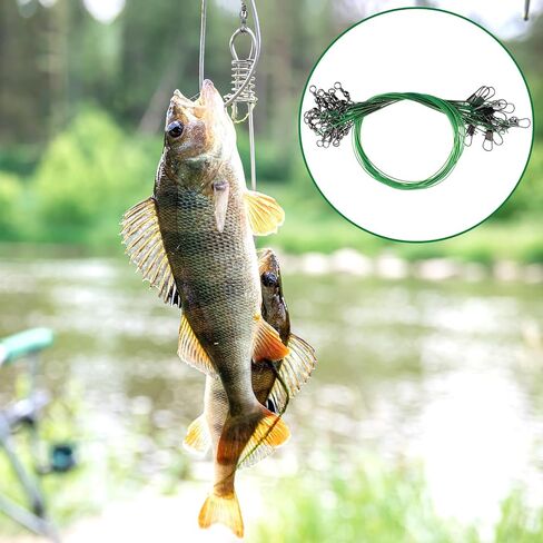 60 Pcs 8in/10in/12in Fishing Leaders with Swivels and Snaps in Saudi Arabia