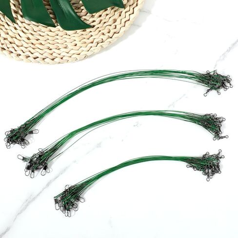 60 Pcs 8in/10in/12in Fishing Leaders with Swivels and Snaps in Saudi Arabia