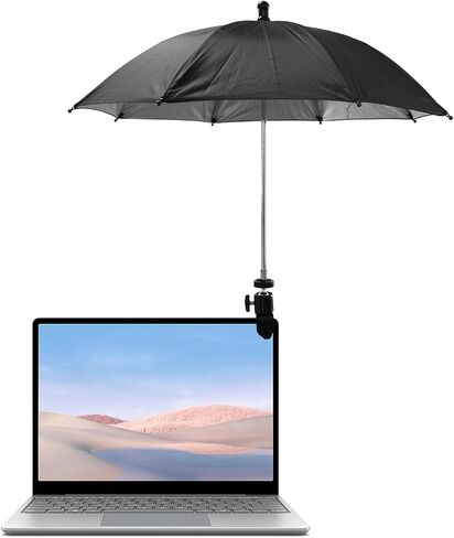 Laptop Sun Shade, 360 ° Rotation Laptop Sunshade Cover, Foldable 19'' Monitor Sun Umbrella with Clamp, for Working Outside, Black in Saudi Arabia
