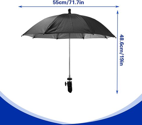 Laptop Sun Shade, 360 ° Rotation Laptop Sunshade Cover, Foldable 19'' Monitor Sun Umbrella with Clamp, for Working Outside, Black in Saudi Arabia