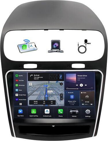 5G WiFi Car Radio for Dodge Journey 2011-2019: [4Core 64G ROM] 9'' HD Touch Screen Stereo with Wireless Carplay Android Auto GPS Bluetooth FM RDS SWC Mirror Link Backup Camera in Saudi Arabia